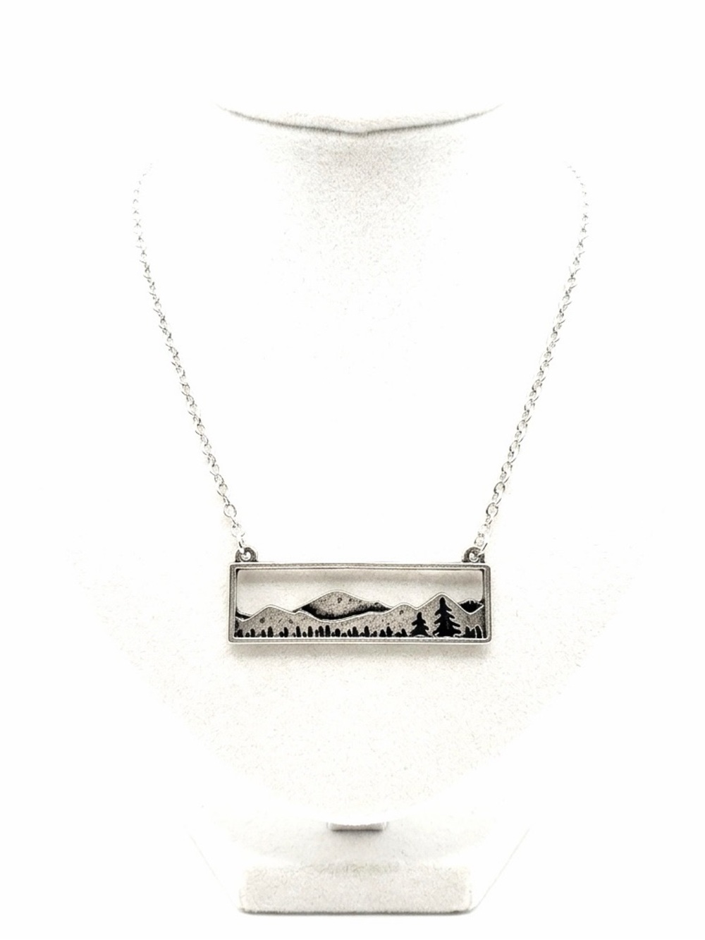 New Sterling Silver Alaskan Mountain Camping Travel Adjustable Chain Necklace